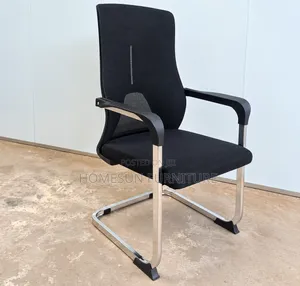 Visitor Chair – Black Mesh Office Seat With Chrome Cantilever Base