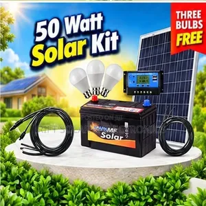 50 Watts Solar Kit - 32Ah Mf Battery - 10A Controller - 3 Bulbs