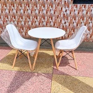 Dining Set – Compact Round White Table With 2 Matching Chairs