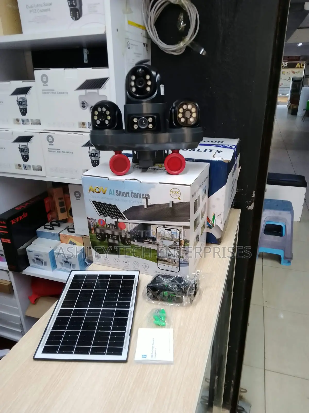 Smart V380 AOV 4 Lens Solar Camera With 4G Connectivity