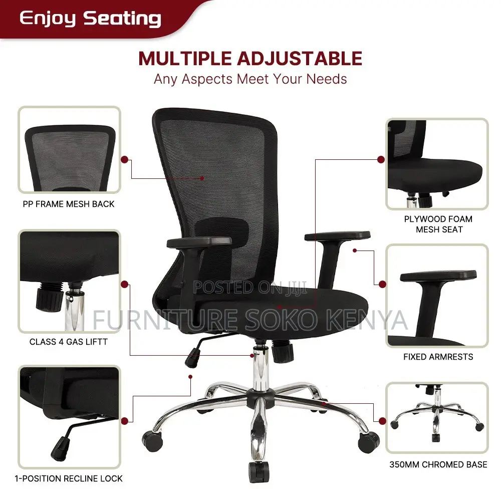 Ergonomic Mid Backrest Chair | Home Office Study Seat