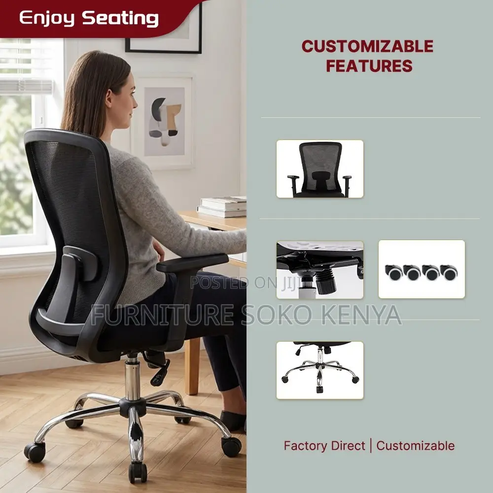 Ergonomic Mid Backrest Chair | Home Office Study Seat