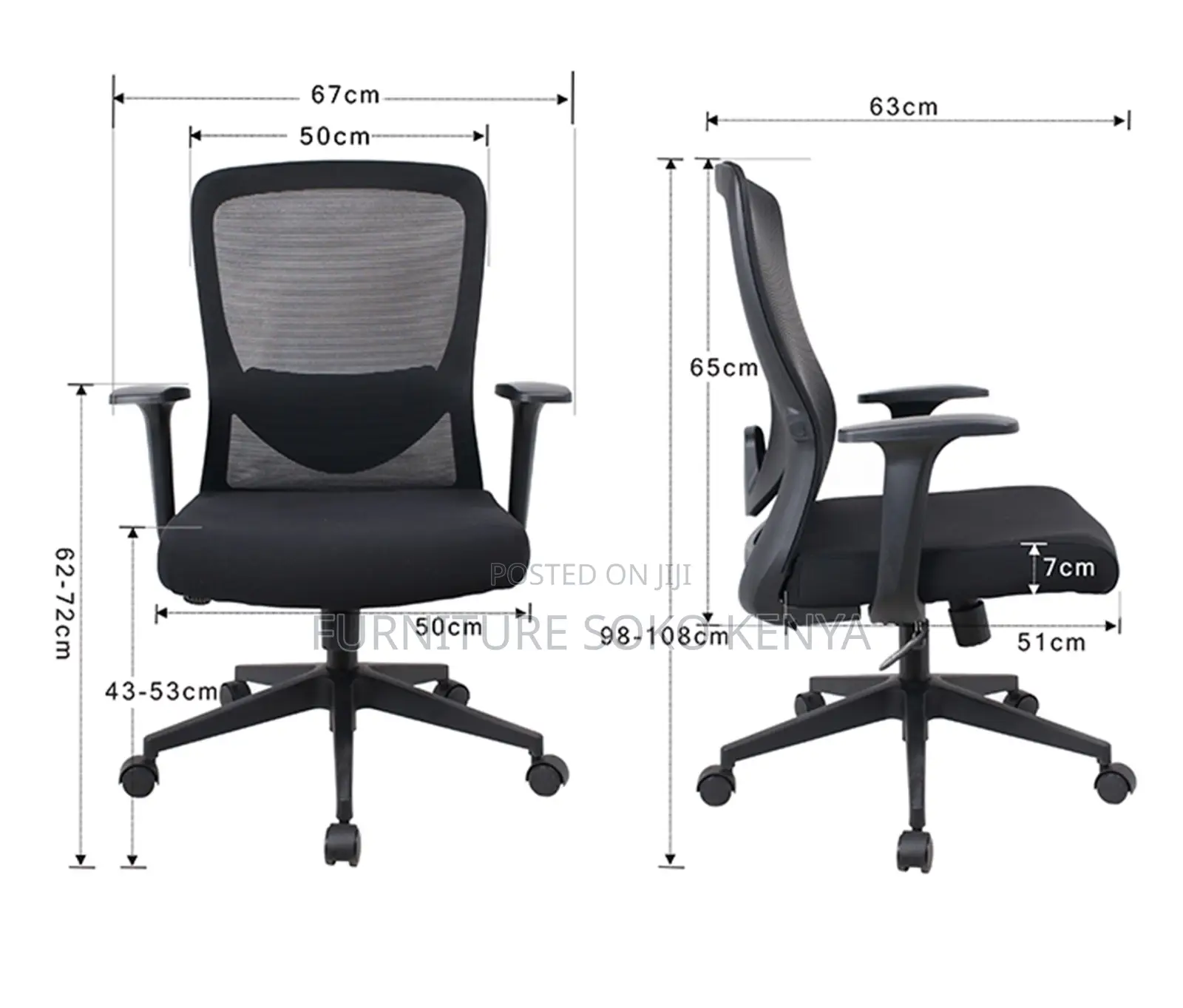 Ergonomic Mid Backrest Chair | Home Office Study Seat