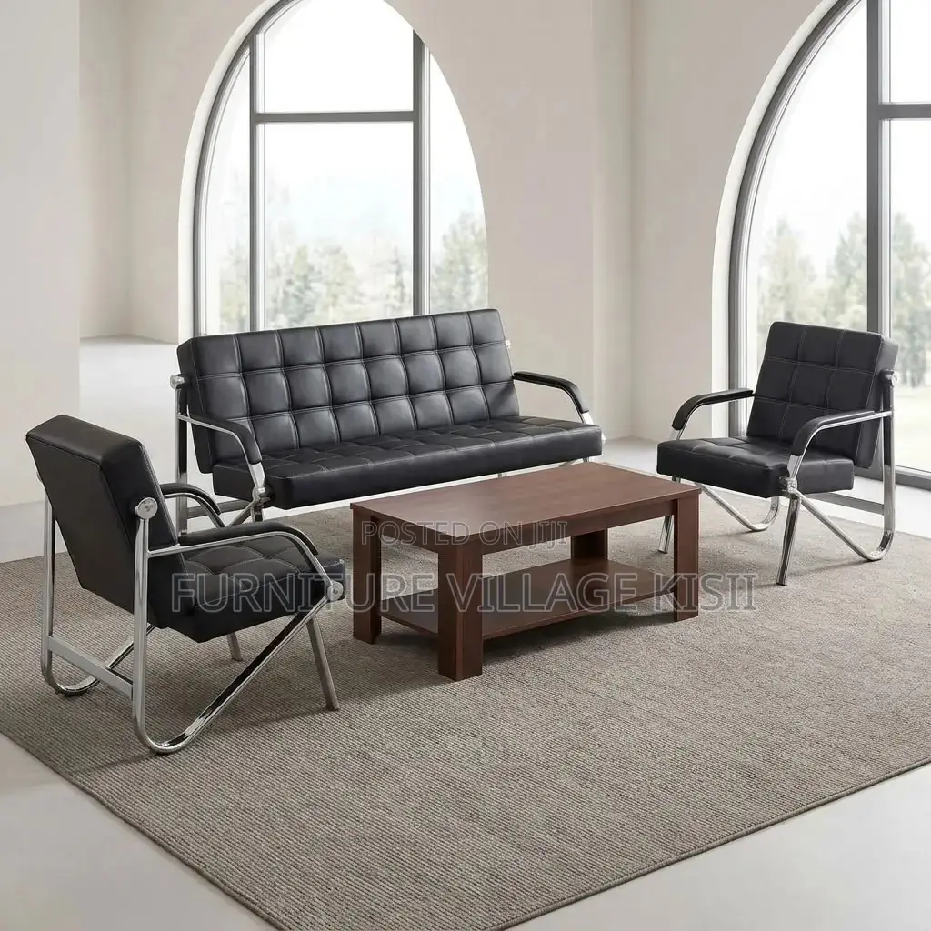 5 Seater Office Sofa With Metal Frame