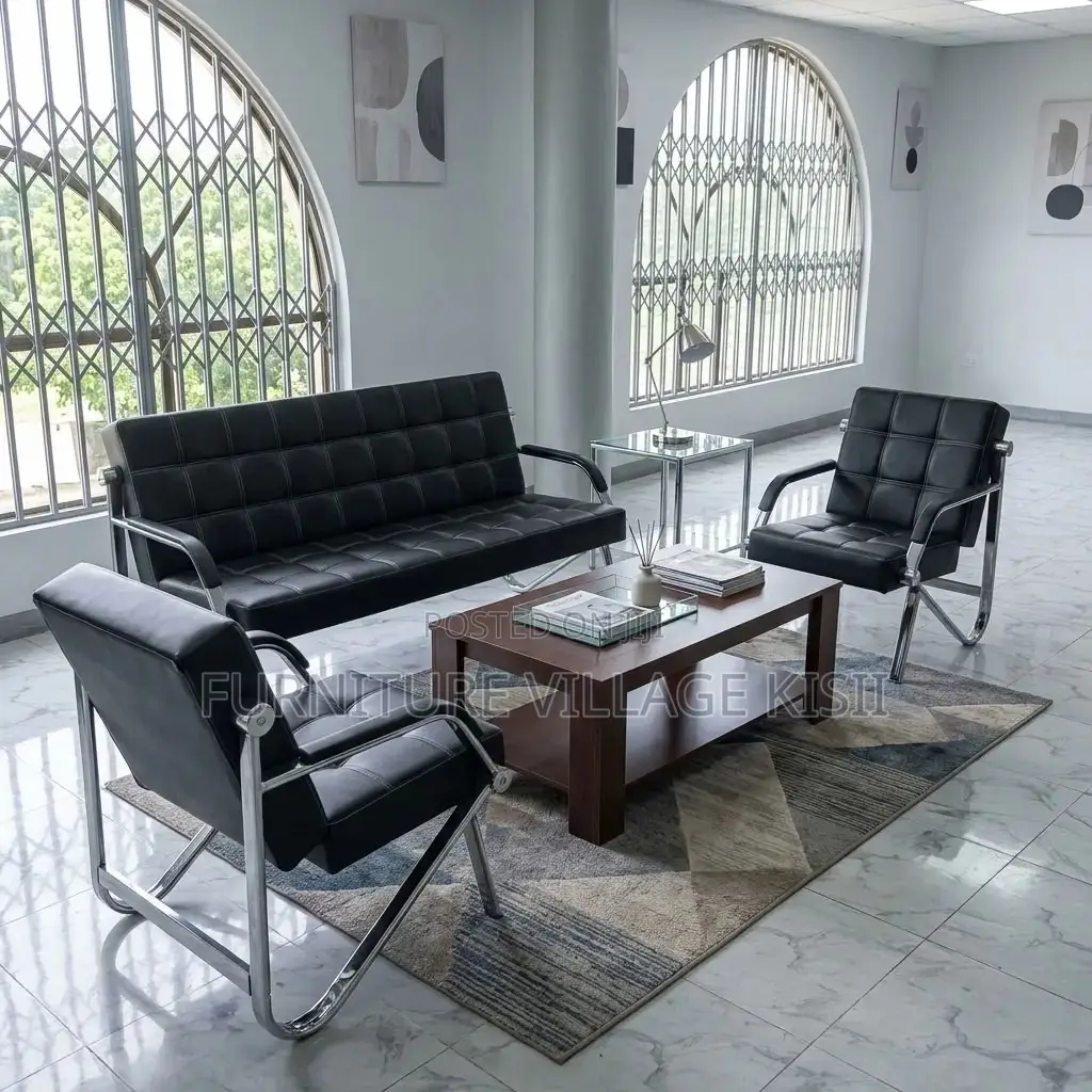 5 Seater Office Sofa With Metal Frame