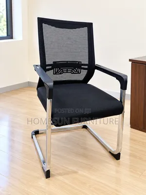 Office Chair – Black Mesh Visitor Seat With Chrome Cantilever Frame