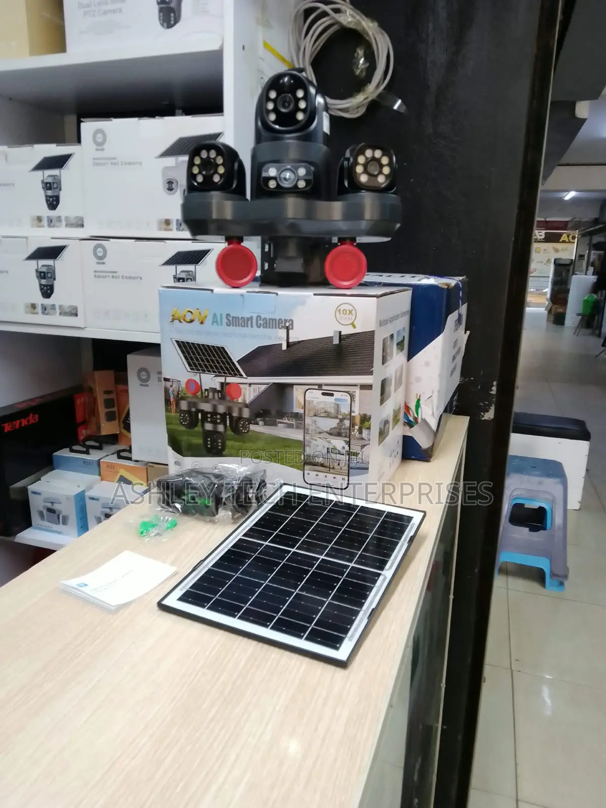 V380 AOV 4G Outdoor Security Camera – Four-Lens Coverage