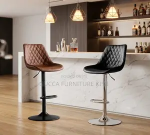 Leather Executive Barstool With Footrest