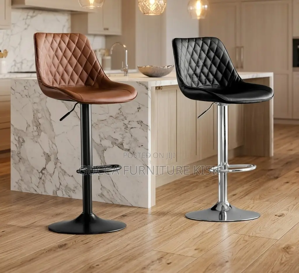 Leather Executive Barstool With Footrest
