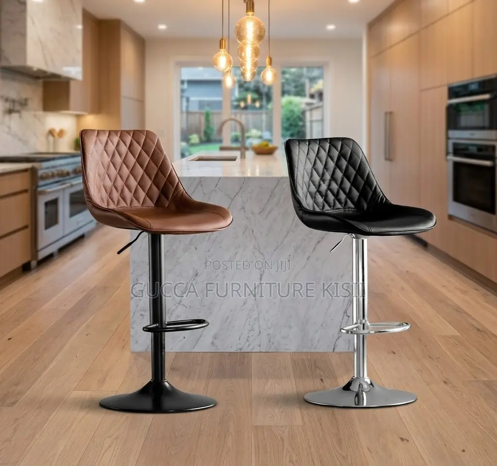 Leather Executive Barstool With Footrest