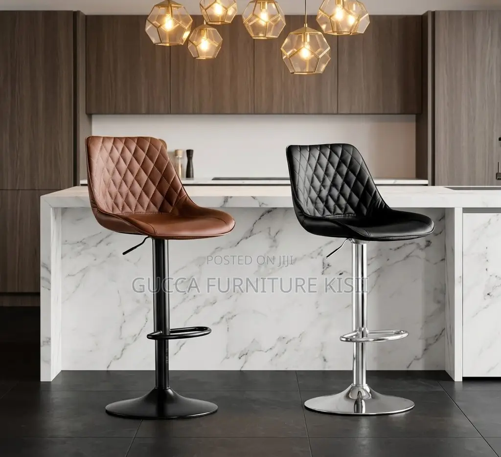 Leather Executive Barstool With Footrest