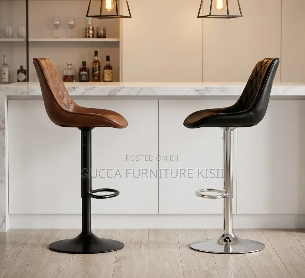 Leather Executive Barstool With Footrest