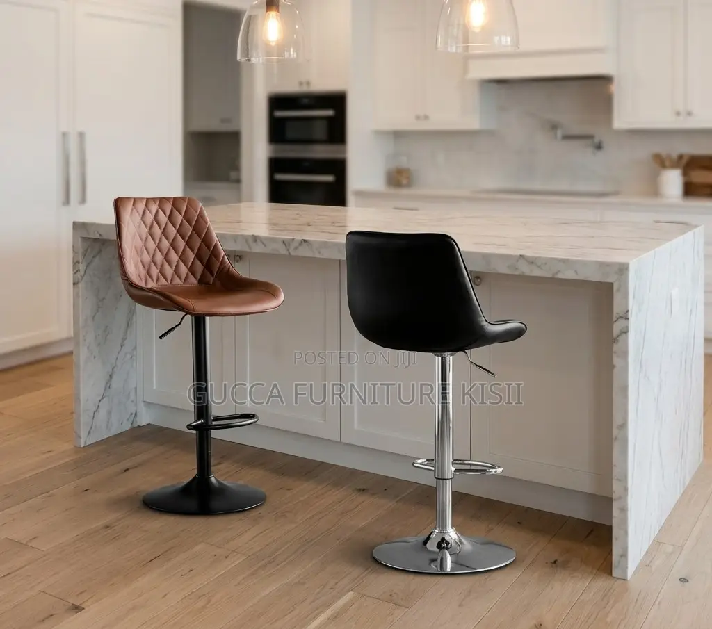Leather Executive Barstool With Footrest