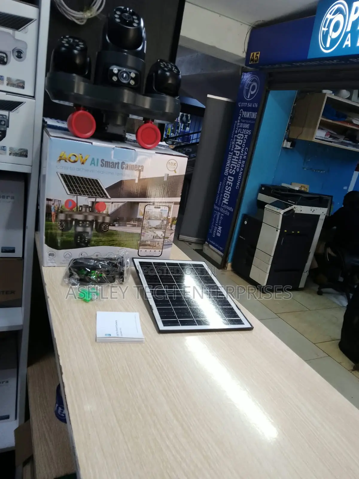V380 AOV Solar Powered 4G 4 Camera 3 Rotating– Multi-View Security