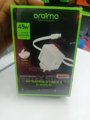 Oraimo PowerGaN 454 45W Charger With Retractable Cable