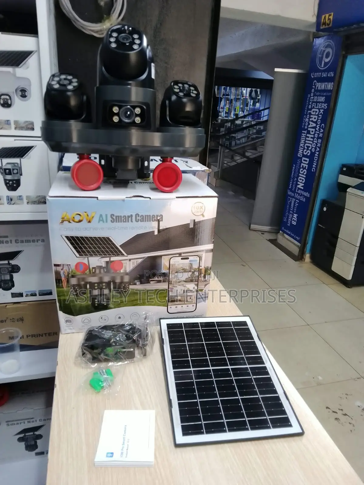 V380 AOV 4 Lens Solar 3 PTZ Camera – Wireless Security Solution