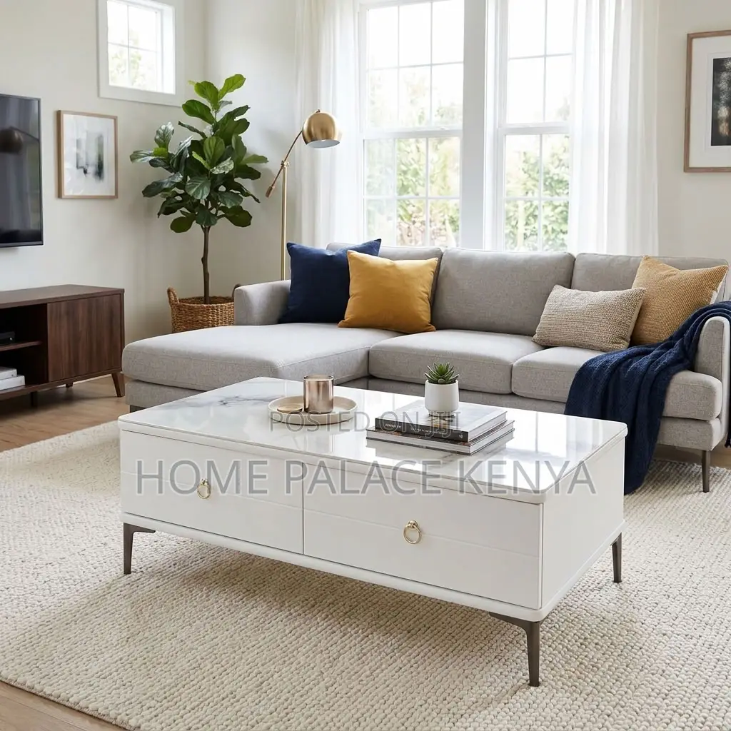 Coffee Table; 4-Drawer Living Room Table