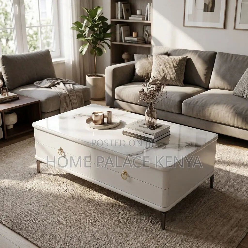Coffee Table; 4-Drawer Living Room Table