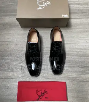 Christian Louboutin Chambeliss Flat Patent Black Derby Shoes : 39-47