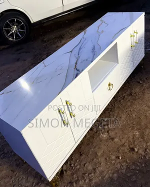 Executive Box TV Stand With Marble Top