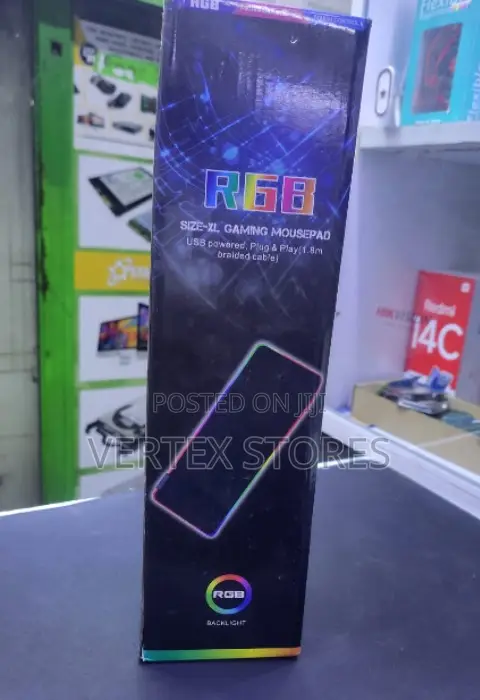 Gaming Mouse Pad, USB Powered, Backlit-RGB XL
