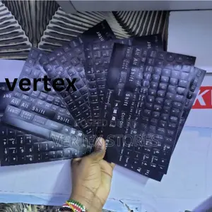 Large Print Keyboard Stickers, Black With White Letters