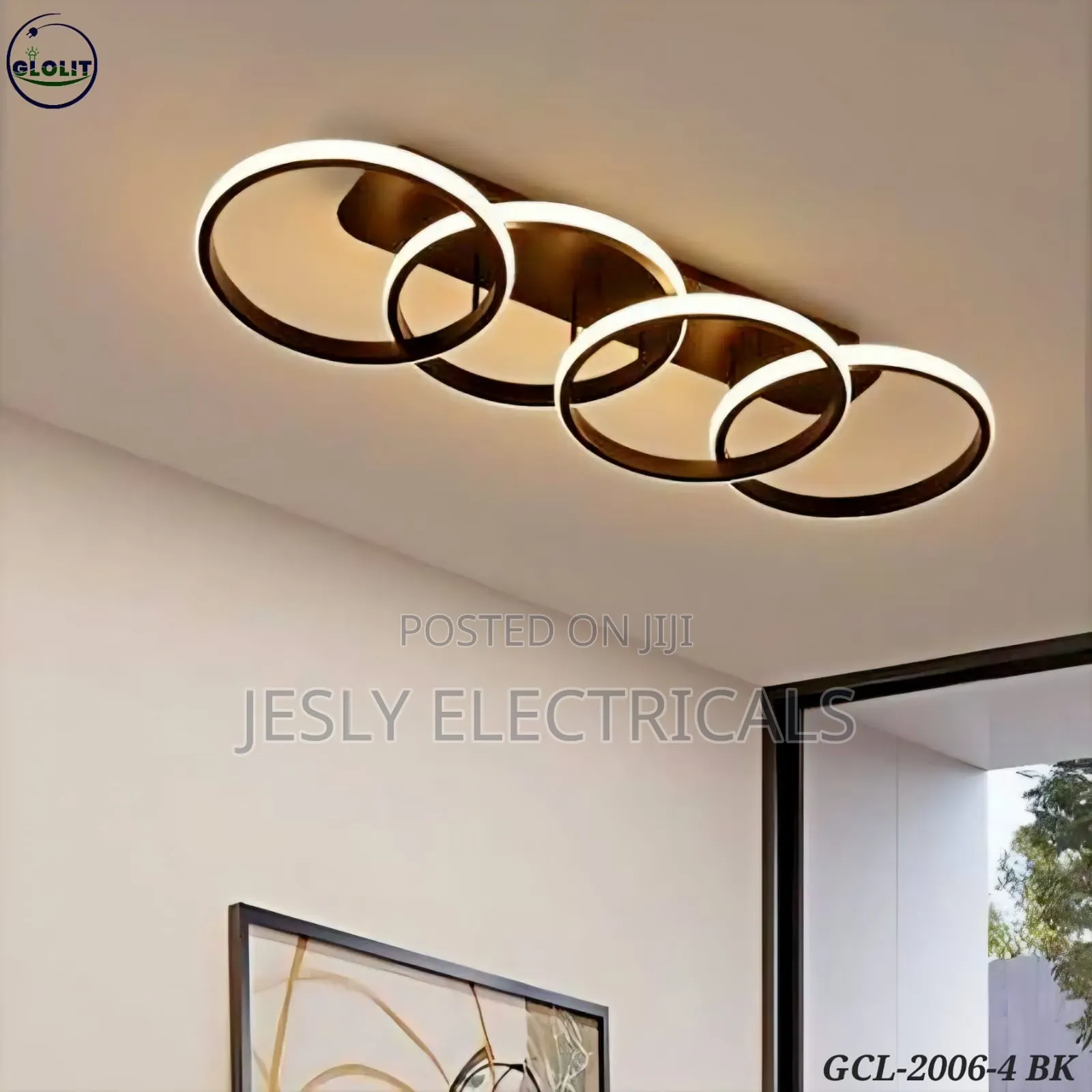 Modern Stacked 4 Ring Ceiling Light