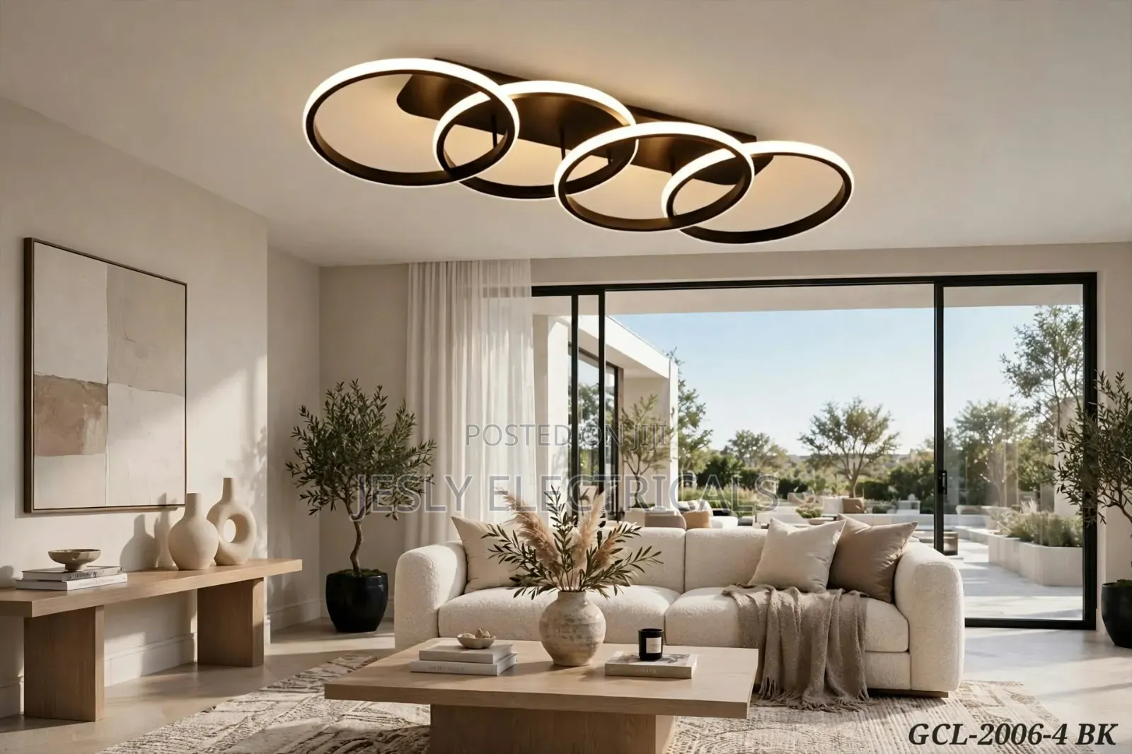 Modern Stacked 4 Ring Ceiling Light