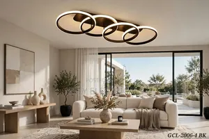 Modern Stacked 4 Ring Ceiling Light