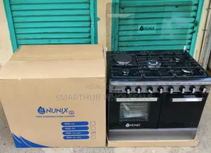*Nunix Standing Cooker 60X90CM 4GAS + 1ELECTRIC With Gas Compartment