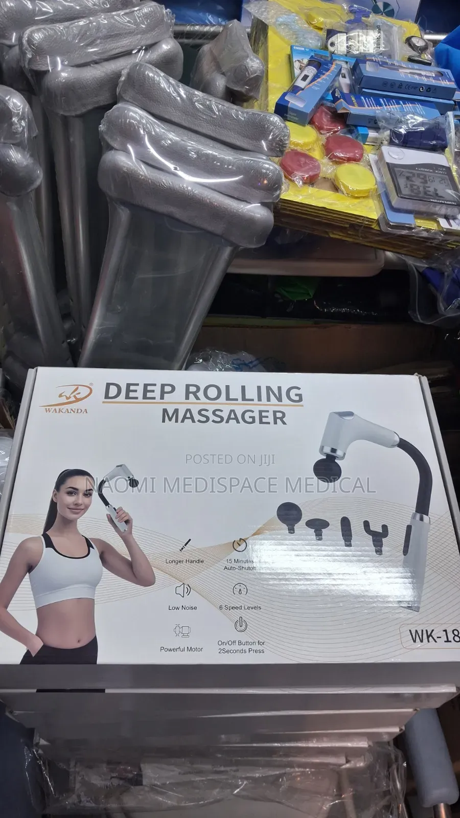 Rechargeable Deep Rolling Massager With Long Handle