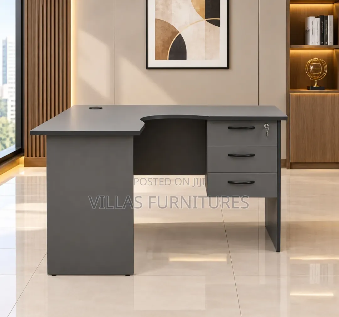 L Shaped Manager Desk Grey