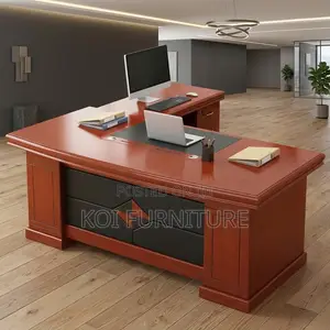 Polished 1800MM Executive Desk | Mahogany Urban Working Station