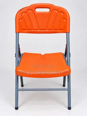 Portable Event Chair With Grey Metal Frame and Handle