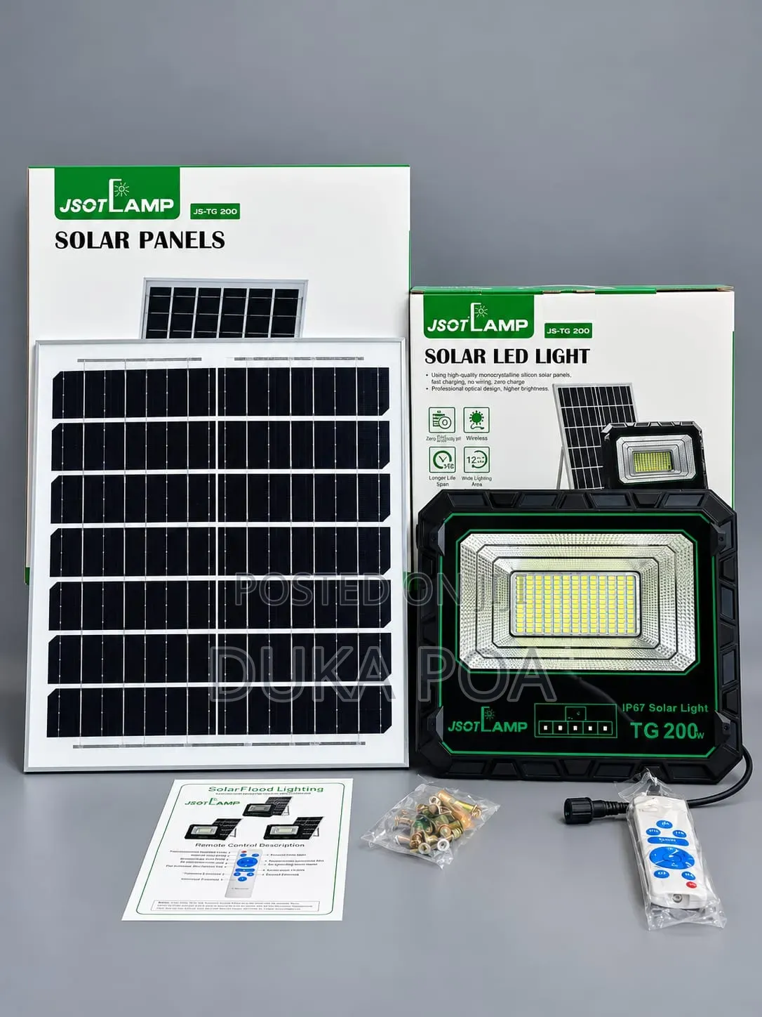 200W Jsot Floodlight, Security Light With Remote Control