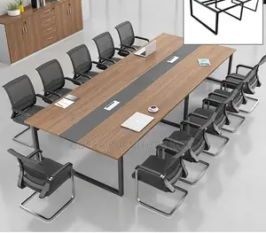 240CM Modern 10 Seater Boardroom Table With Metallic Legs.
