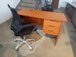 Modern Wooden Office Desk With 3 Lockable Drawers and Cable Management