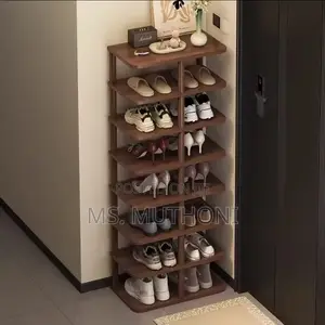 8 Tier Multi Layer Entryway Wooden Shoe Rack -