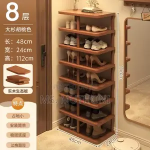8 Tier Multi Layer Entryway Wooden Shoe Rack -