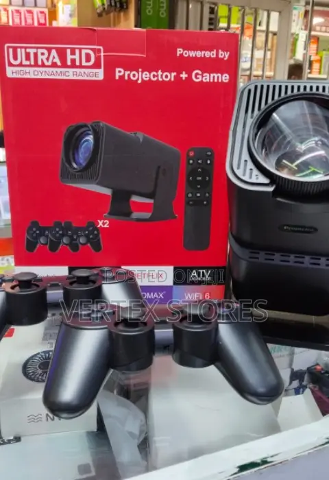HY320 Pro Smart Projector + Game, Ultra HD, WiFi 6, 2 Controllers