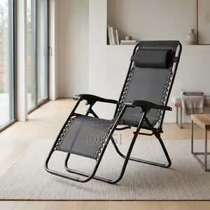 Rocking Chair; Black Folding Recliner Rocker