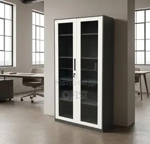 Office Cabinet; Heavy-Duty Full-Glass Steel Filing Cabinet