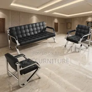 Leather Office Sofa Set | Modern 5 Seaters ( Reception Sofa Set )
