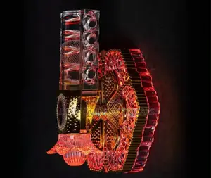 Luxury Crystal LED Wall Sconce Light Elegant Gold Bracket Lamp