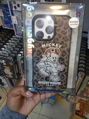 Mickey Mouse Leopard-Print Camo Phone Case by for iPhone 16 Pro Max.
