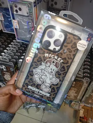 Mickey Mouse Leopard-Print Camo Phone Case by for iPhone 16 Pro Max.