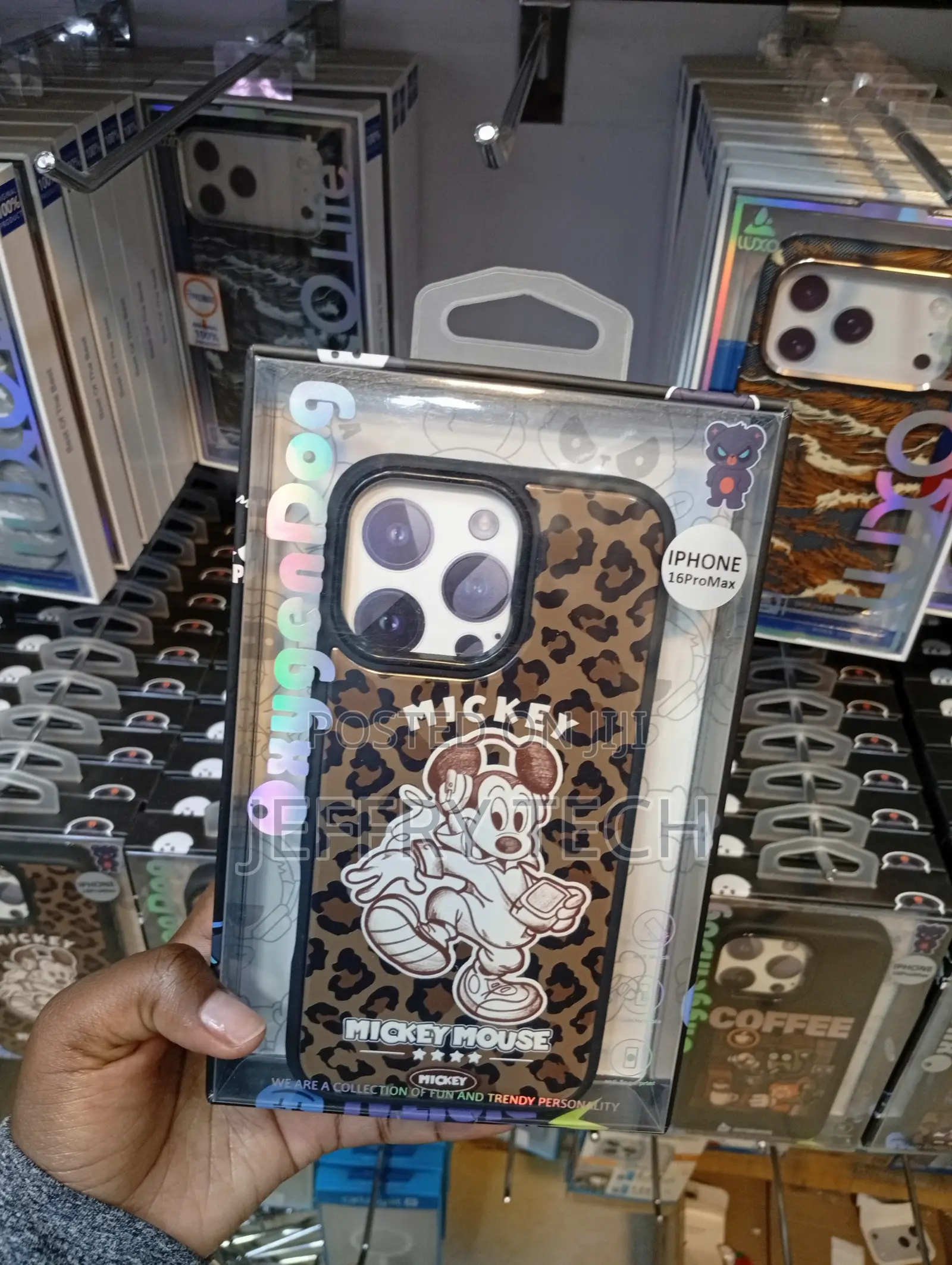 Mickey Mouse Leopard Print Camo Case Branded for iPhone 16 Pro Max