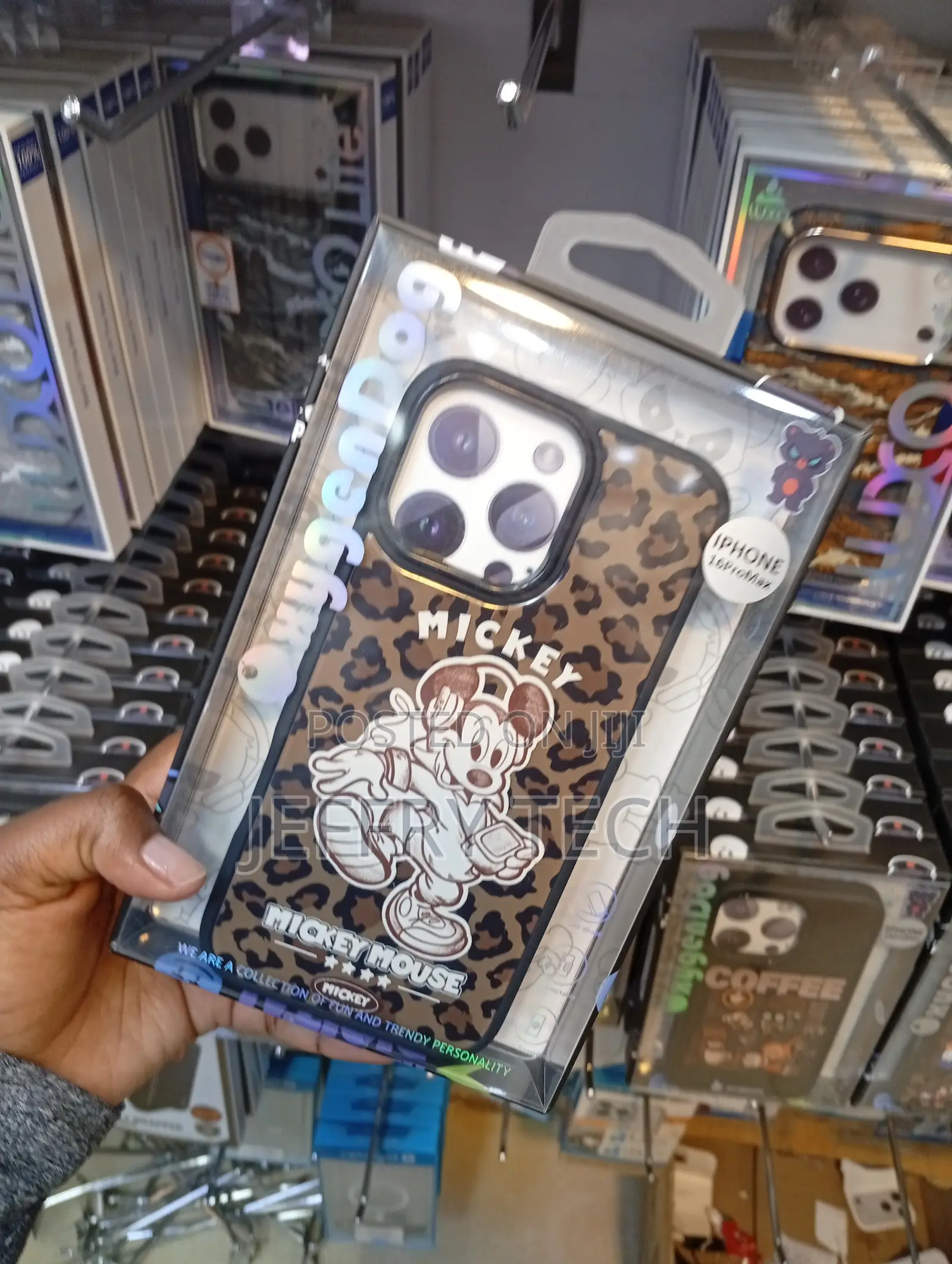Mickey Mouse Leopard Print Camo Case Branded for iPhone 16 Pro Max