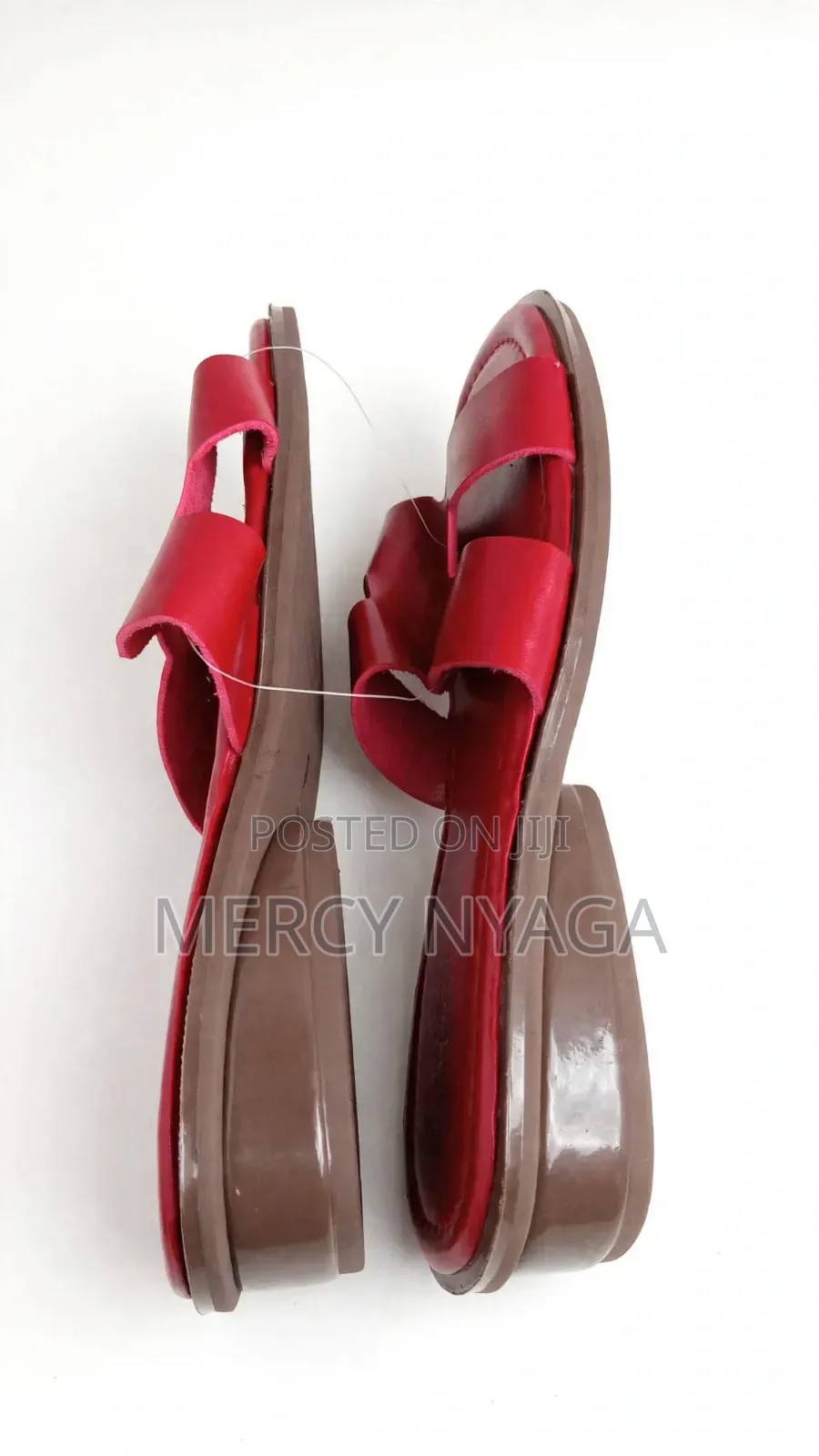 Red H Design Flat Sandal Size 37