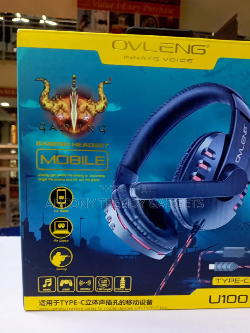 Ovleng U100 Type-C Wired Gaming Headset With Microphone